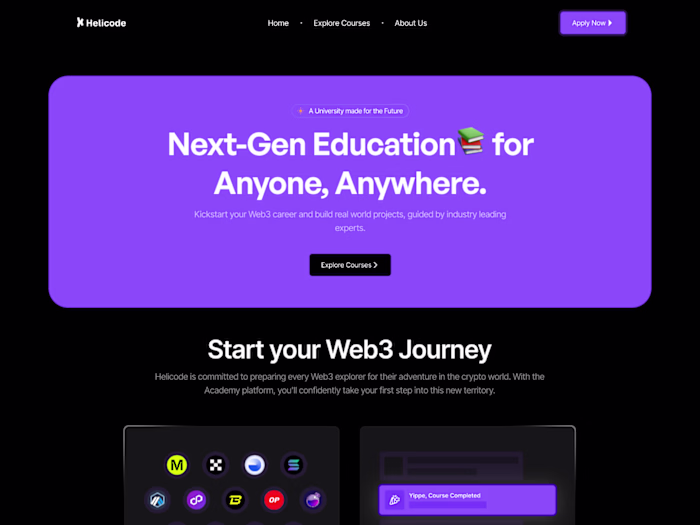 Helicode Landing Page Design