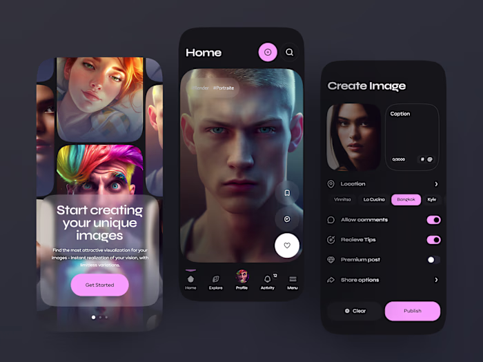 AI photo builder by Yevhen Ledenov for Ledo on Dribbble