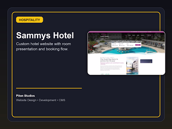 Sammys Hotel - Custom Booking Website