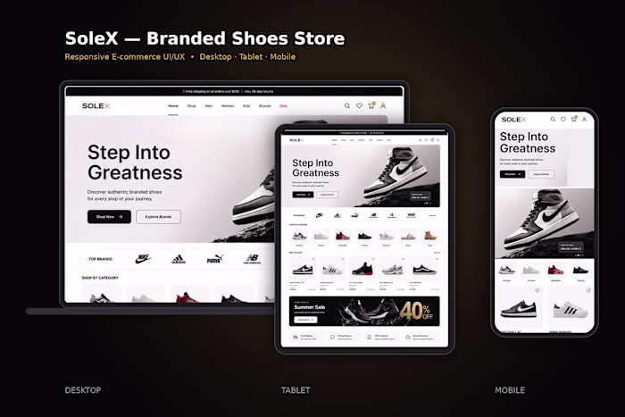 Responsive E-commerce UI/UX for a