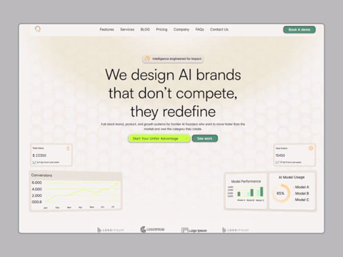 AI SaaS landing page.