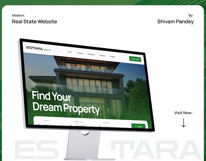 Estara Reality — Modern Minimal Real Estate Website
