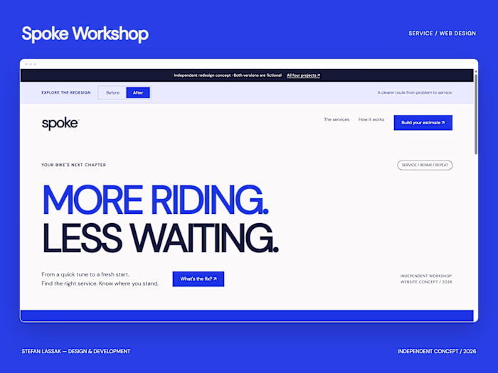 Spoke Workshop — Website Redesign & Service Calculator