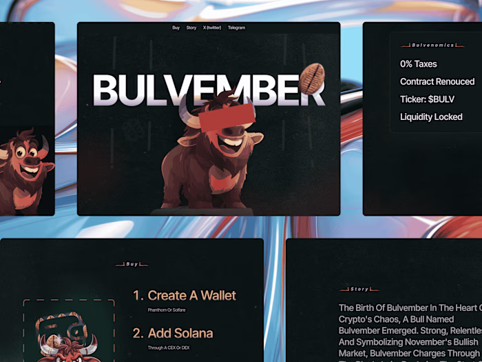 Bulvember Meme Coin Landing Page