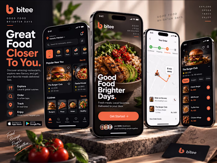 Bitee, Food Delivery App UI/UX