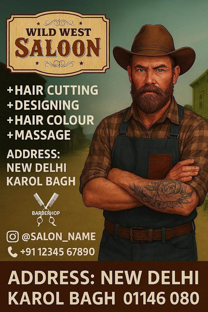 Saloon template for branding.