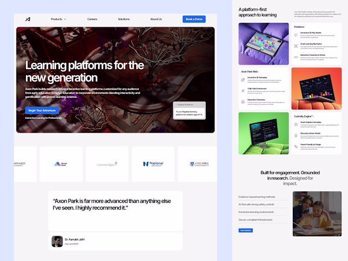 Axon Park: Company Website Design & Framer Build