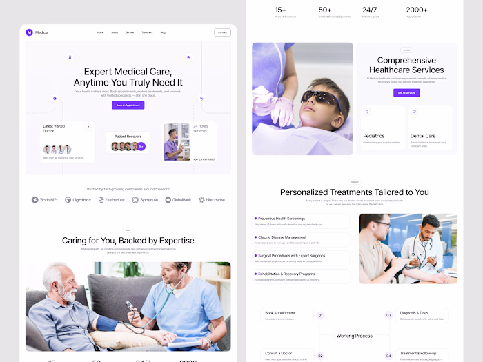Healthcare Platform Website UI Design