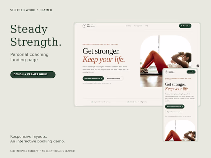Steady Strength — Framer Landing Page