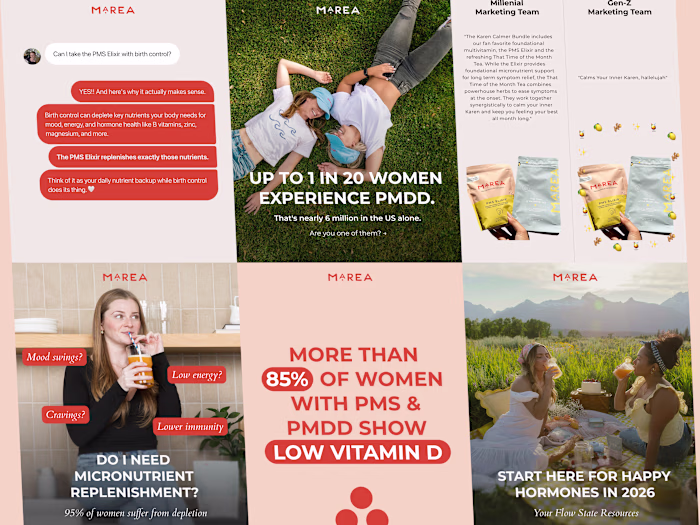 Social Media Design — Marea Wellness (PMS Elixir)
