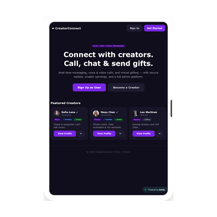  Creator Marketplace website development