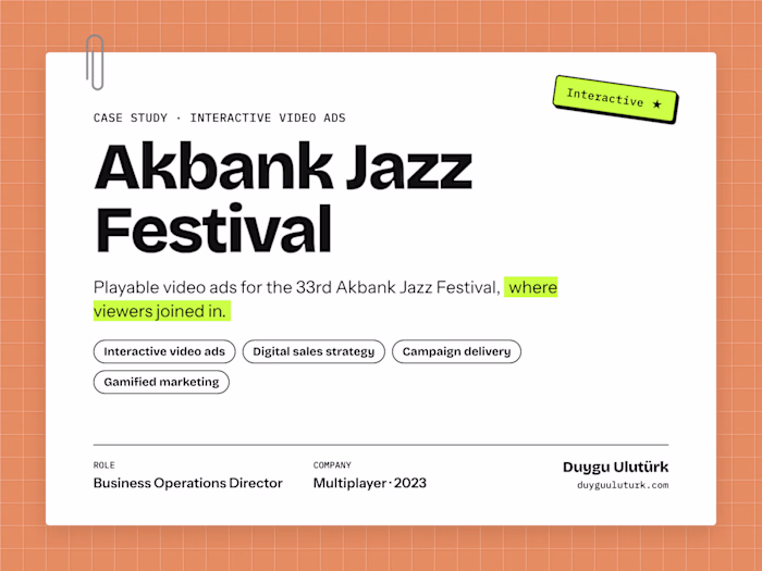 Akbank Jazz Festival: Interactive Video Ads