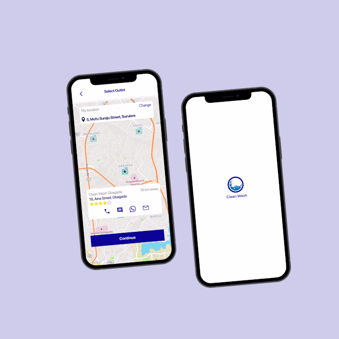 Clean Wash Mobile App Design
