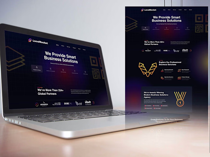 Local Rocket Website Mockup & Company Branding - Figma