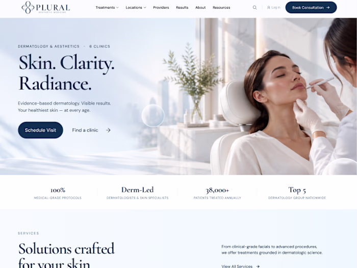 Med Spa Website Design — Modern Aesthetic Clinic Homepage