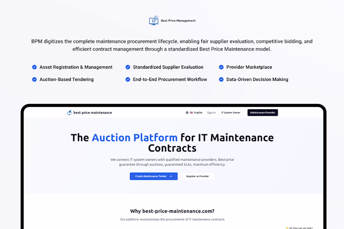 BPM: IT Maintenance Auction Web Platform