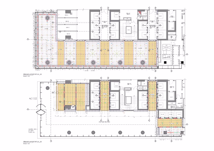 Detailed architectural working drawings for