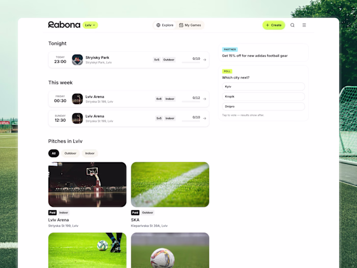 Rabona – Pickup football games