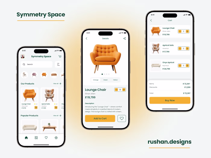 Furniture App UI Design - Symmetry Space