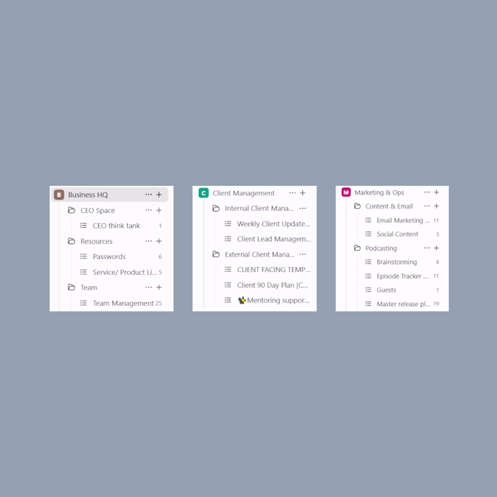 ClickUp Command Center for CEOs