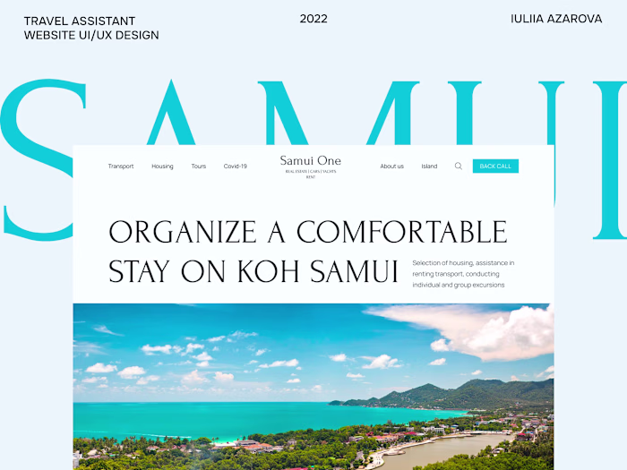 Travel Assistant Website UI/UX Design for SAMUI ONE