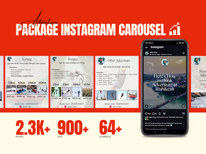 Adventure Package Instagram Carousel
Role: Travel
