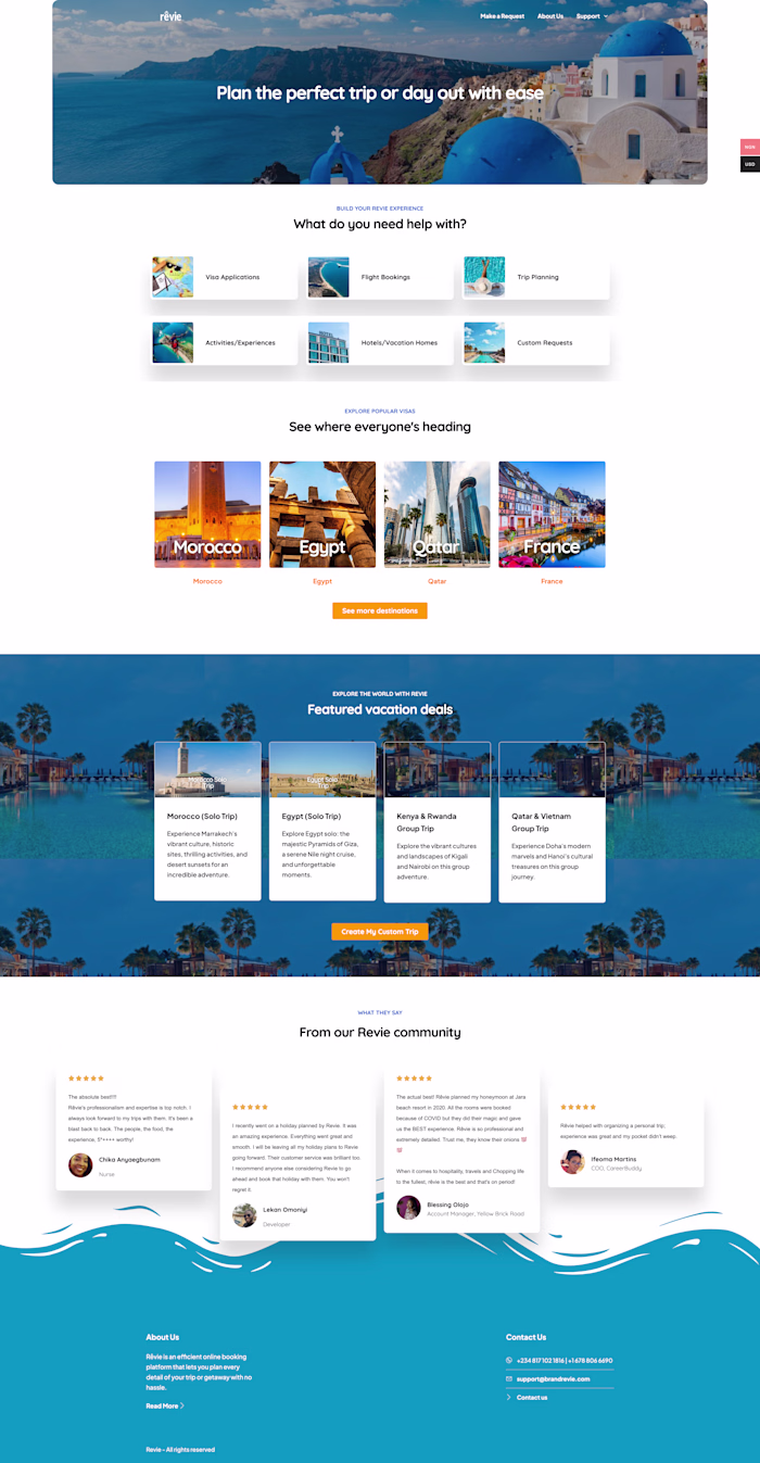 Revie: Experience and Lifestyle WebSite