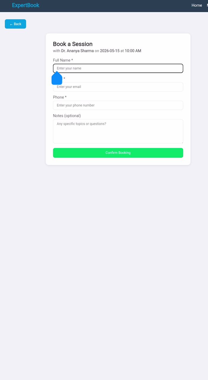 Expert Booking