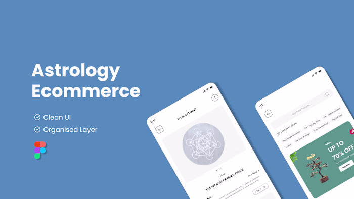 Astrology e-commerce app design.