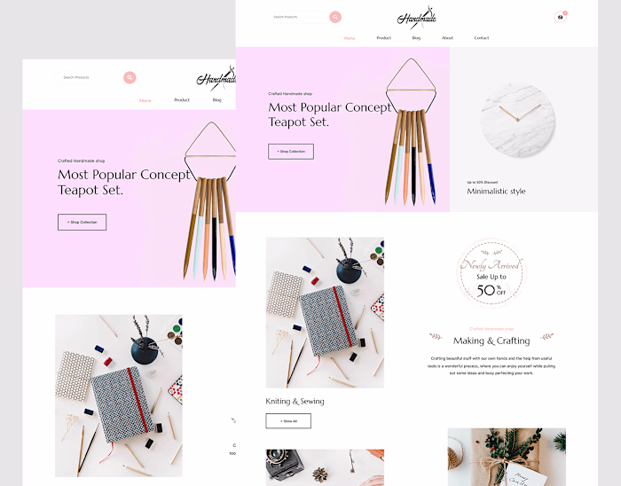 Homemade accessories website design