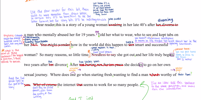 Editing for an anonymous author