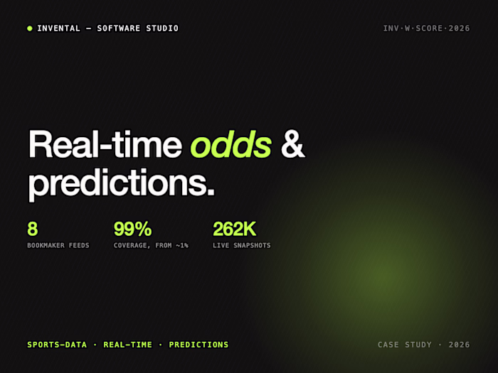 Real-time odds platform — 8 feeds, one table