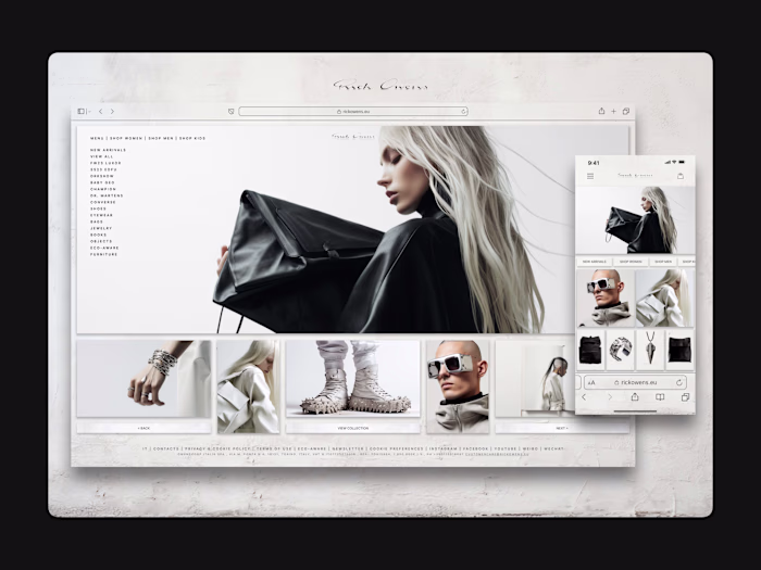 Rick Owens "Web & Mobile" Experience