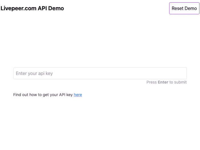 Livepeer API Demo