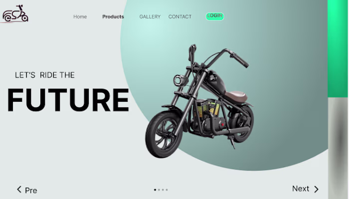landing page for motor bike promotion