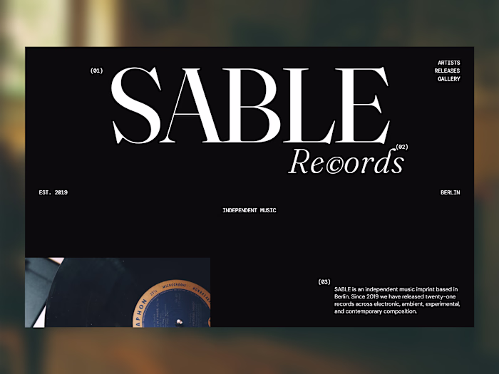 SABLE RECORDS — Hero Section