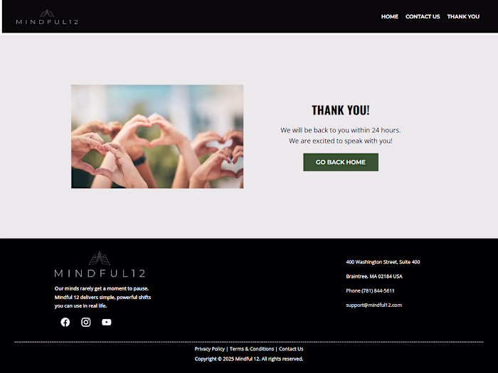 Mindful 12 — Thank You Page