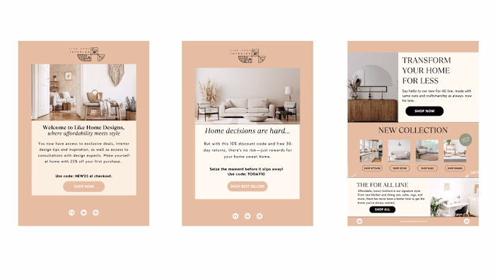 Email Content Writing and Design for Home Furniture Store