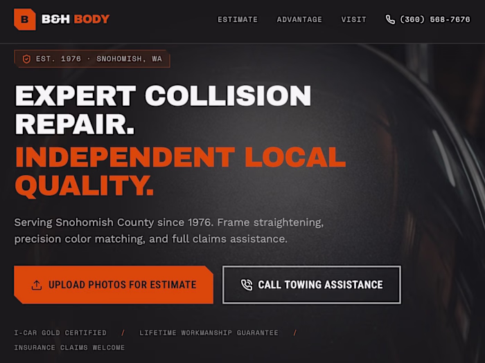 B&H Body Repair — Mobile-First