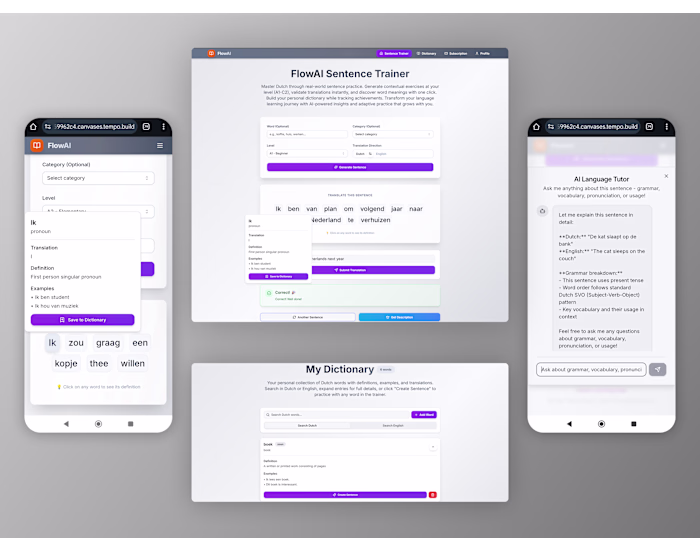 Dutch Sentence Practice App with AI
