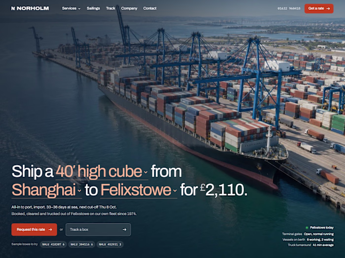 Norholm Freight: Freight Forwarder Website