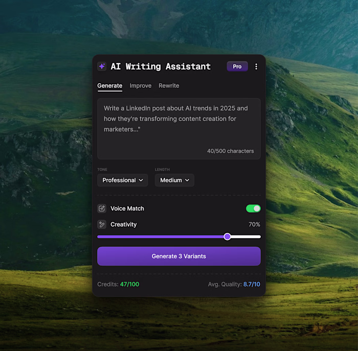 Designed an AI Writing Assistant