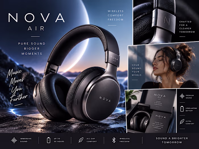NOVA AIR — AI-Generated Headphone Product Campaign