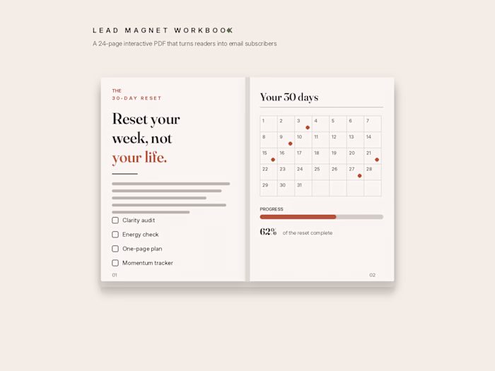 The 30-Day Reset — Interactive Lead Magnet Workbook