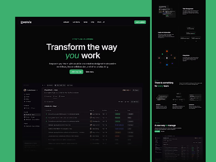 Evolvix Saas Framer landing Page 