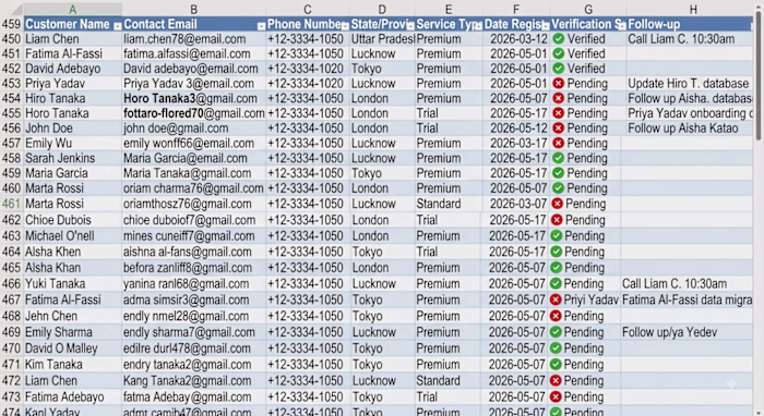 Excel Data Processing & Client