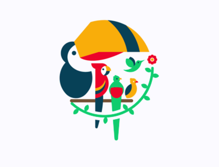 Birds and flower in zoo
