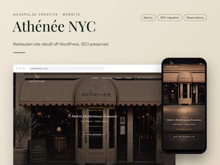 Athenee NYC (atheneenyc.com). Rebuild of