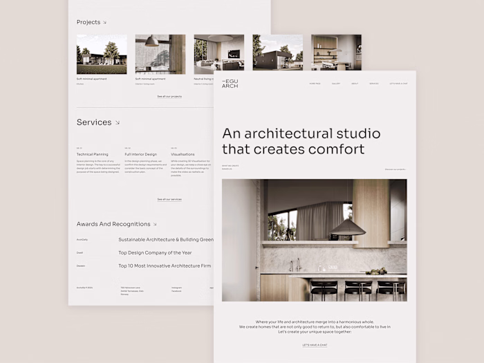 EguArch—Visual Identity & UX/UI Design