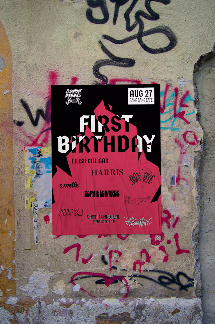 Burntout Bookings' First Birthday Event